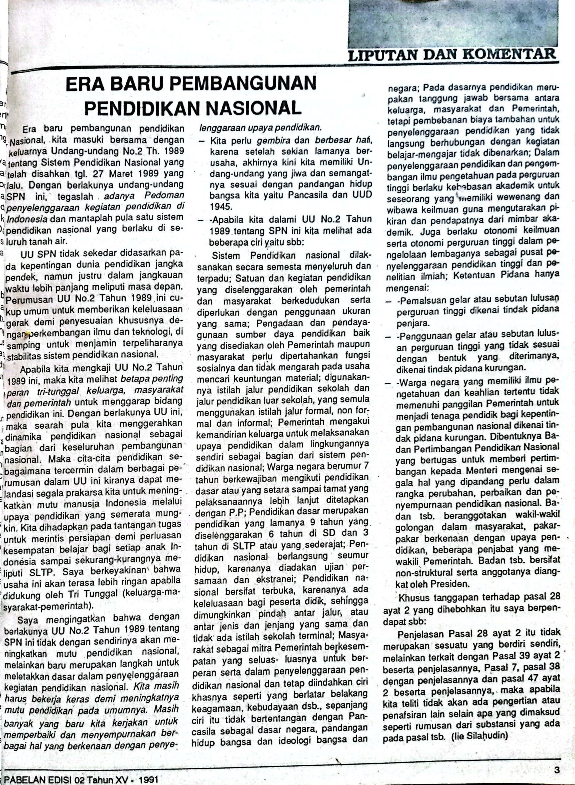 Halaman 3 Edisi 2 Tahun 1991